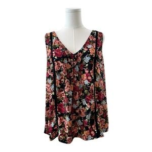 Women's XL Fairy Colorful Sleeveless Flowy Relaxed Casual Floral V-Neck Top